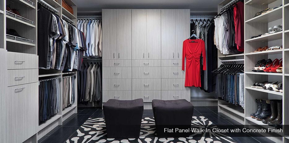 Custom Concrete Flat Panel Walk-in Closet