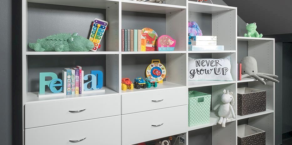 Custom Kids Closet with White Finish