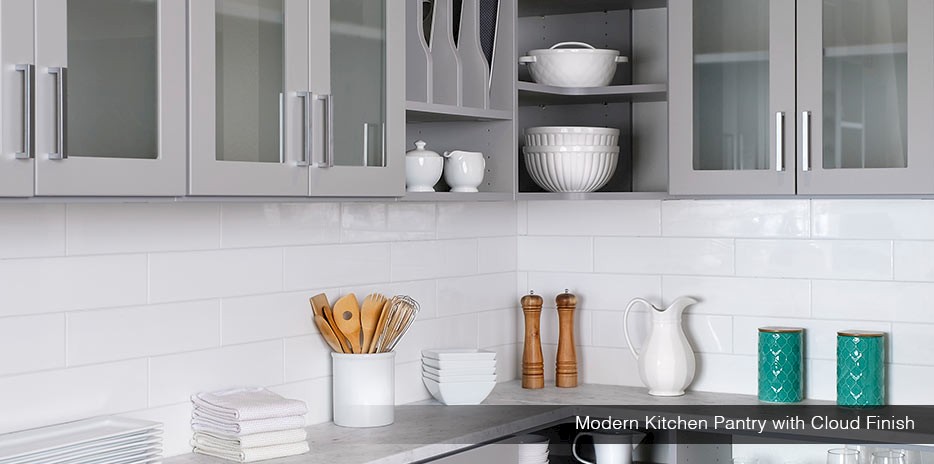 Modern Kitchen Pantry with Cloud Finish