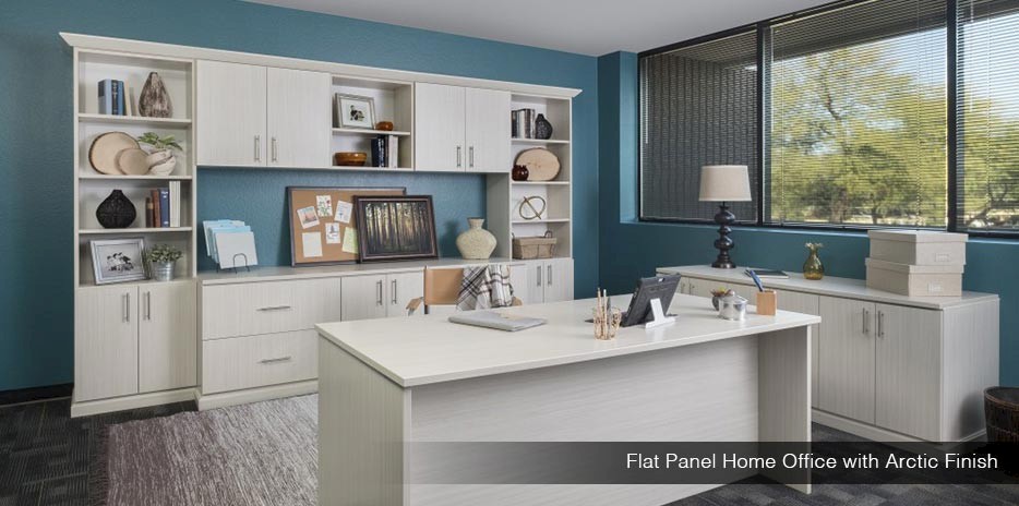 Flat Panel Home Office with Arctic Finish