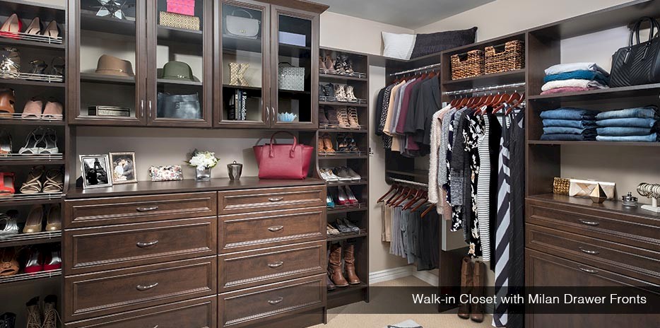 Walk In Closet with Milan Drawer Fronts Walk In Closet with Milan Drawer Fronts