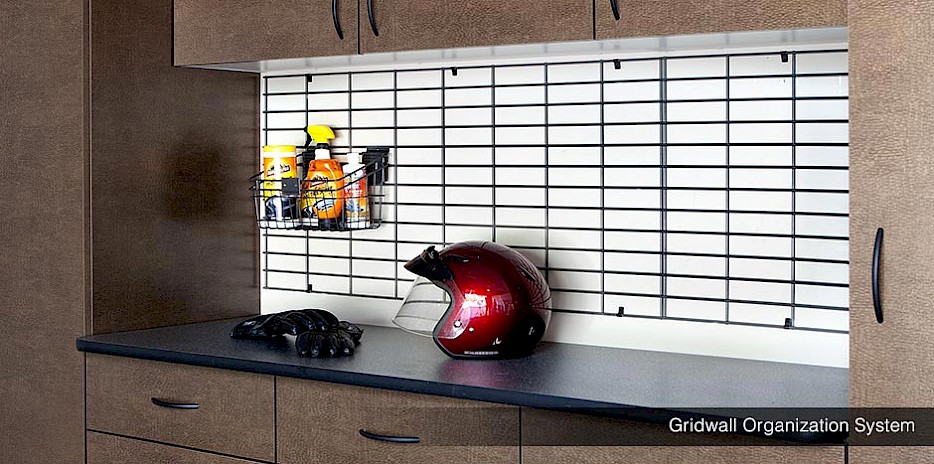 Gridwall systems come with baskets and bins, so you can store garage products that are similar together!